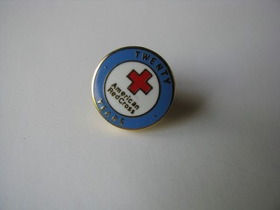 1x ARC American Red Cross Logo Twenty 20 Year Service Anniversary Hat Lapel Pin