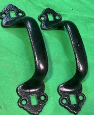 Two 2-7.5 Inch Cast Iron Antique Style RUSTIC Barn Handle, Gate Pull, Shed Door