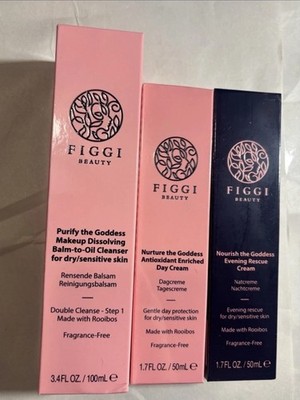 Lot of 3 Figgi Beauty Day Creams Nuture the Goddess Antioxidant  50ML 50ML 100ML