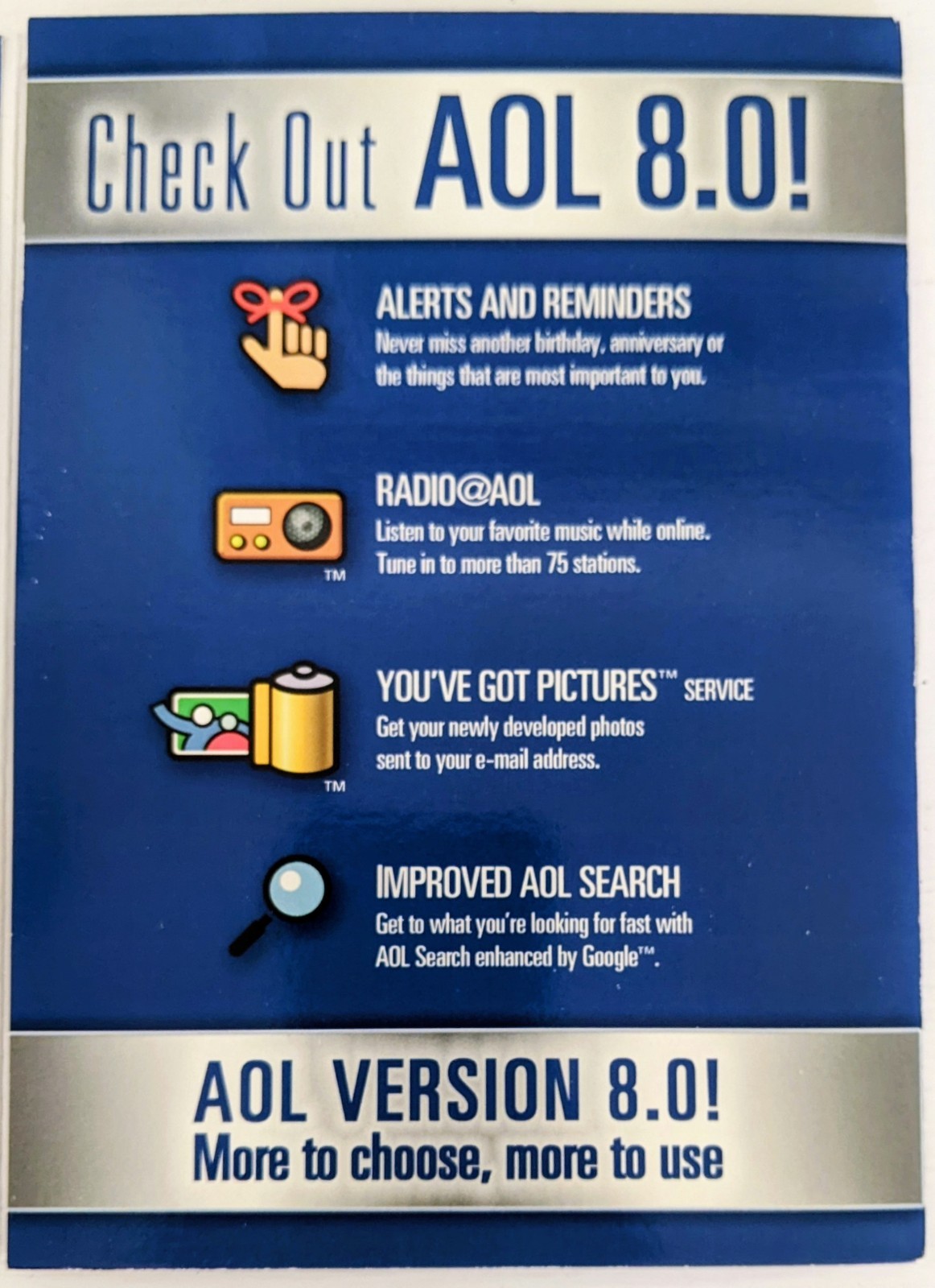 Vintage America Online Collectible Disc, Free Trial AOL Version 8.0 CD!