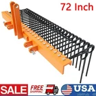 72" 3 Point Steel Pine Straw Landscaping Rake Attaches for Cat-0 & Cat-1 Tractor