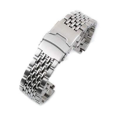 StrapHabit Watch Bracelet for Q Timex Band Replacement fits 18mm, Silver 