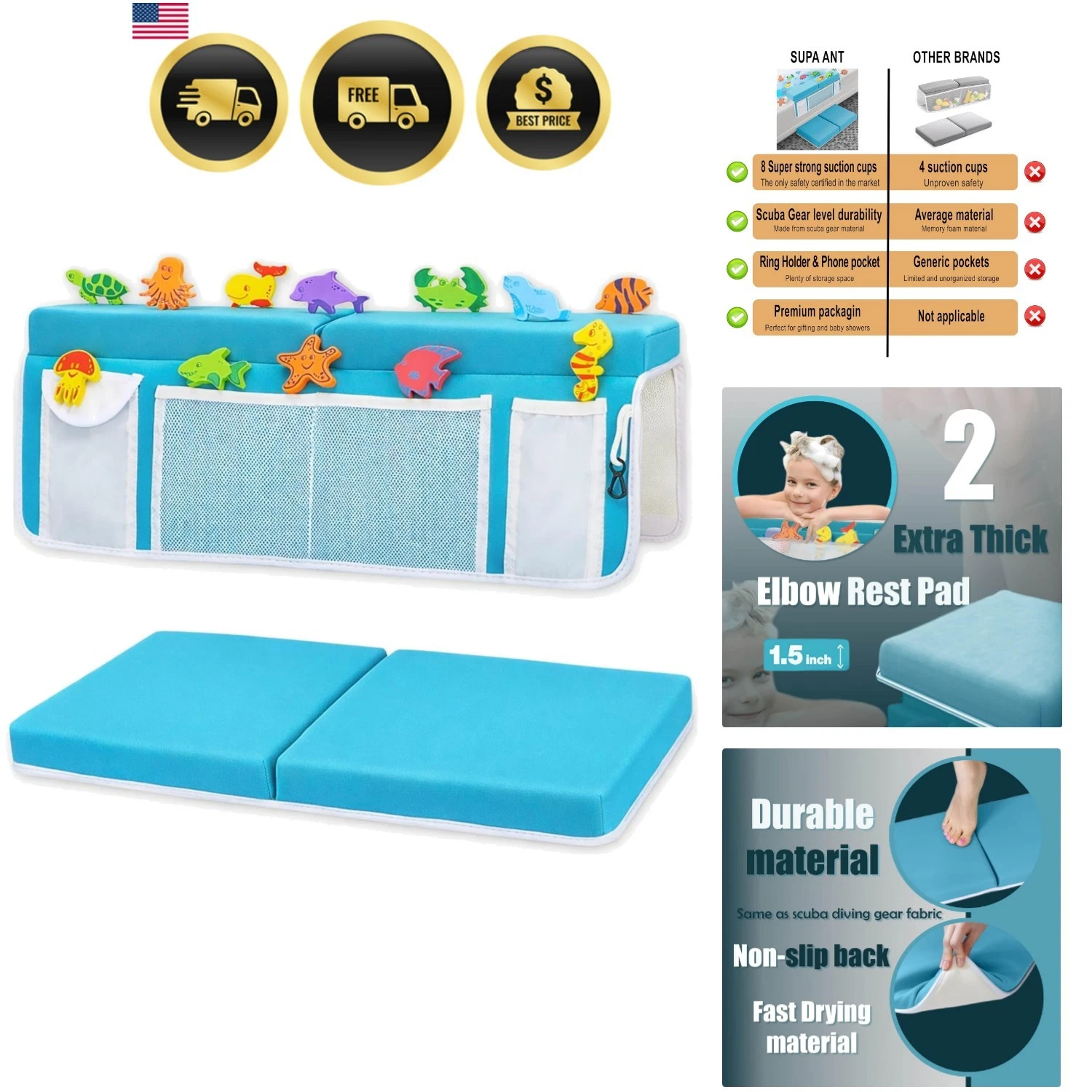 Extra Thick Baby Bath Kneeler and Elbow Rest Pad Set – Cushioned Bath Tub Kne...
Opens in a new wind
