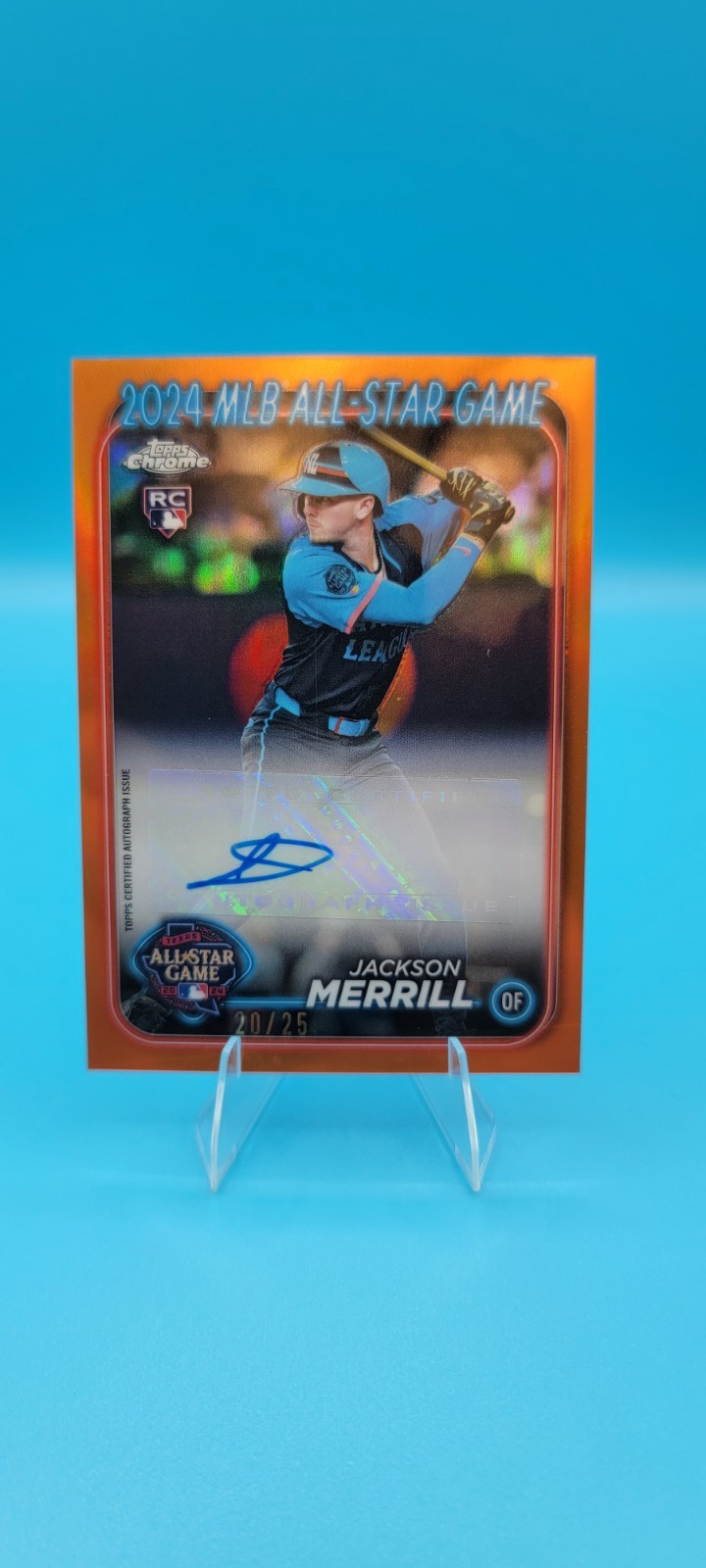 2024 Topps Chrome Update Jackson Merrill (RC) Orange Auto /25 All Star Game