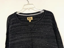 The Foundry Men's Sweater Size 4XL Big & Tall Black Heather Waffle Knit Thermal