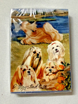 Deck Of Cards With Lhasa Apso Dog Breed  Best Friends'' By Artist Ruth Maystead