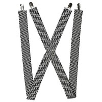Buckle-Down Suspenders, Herringbone Jagged Black White 1.5-Inch Wide (Us Import)