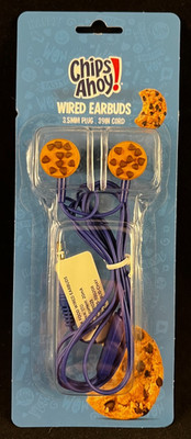 Chips Ahoy! - Wired Earbuds - 3.5mm Plug/39'' Cord -Chocolate Chip Cookie Novelty