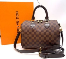 Auth Louis Vuitton Speedy Bandouliere 25 Damier Ebene 2way bag Wbox NS080404