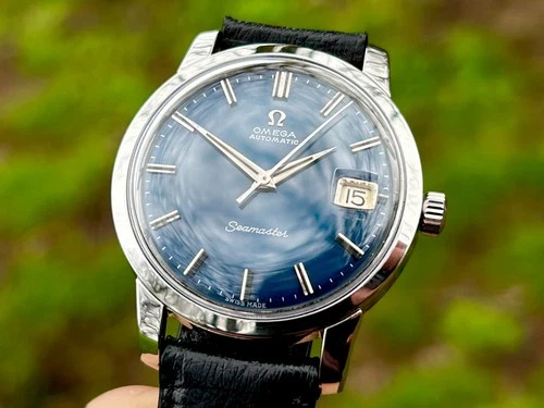 Vintage Men's Omega Seamaster 1965 - StSt - AUTO - Blue Sunburst Dial - 166.011