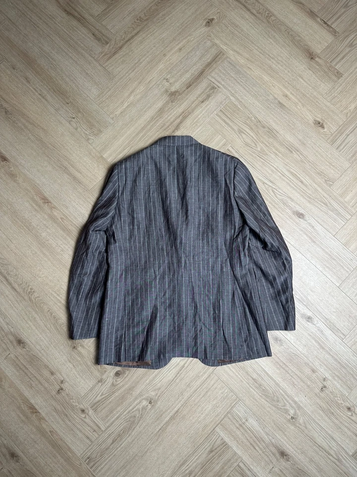 ISAIA Base "GREGORY" Summer Multicolor Beige/Brown 2 Pc Suit Wool Linen Size 54 - Image 3 of 4