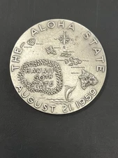 HAWAII 1959 STATEHOOD #1284 STERLING SILVER MEDALLIC ART CO. MEDAL - NO BOX