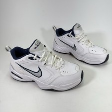 Men's Nike Air Monarch IV, Size 9 4E Ex. Wide White / Navy, Lightly Used