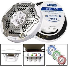 DS18 6.5" Marine Speakers Integrated RGB LED lights 300 Watts White NXL-6M/WH