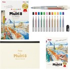 Pentel Art Multi8 Matita Colorata 8 in 1 + Ricarica 12C + Sketchbook Made in Japan