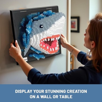 TOY PLAYER 3D Hai Wandkunst - 2166 Teile Micro-Bausteine Set Für Erwachsene