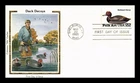 US COVER REDHEAD DUCK DECOY FOLK ART FDC COLORANO SILK CACHET