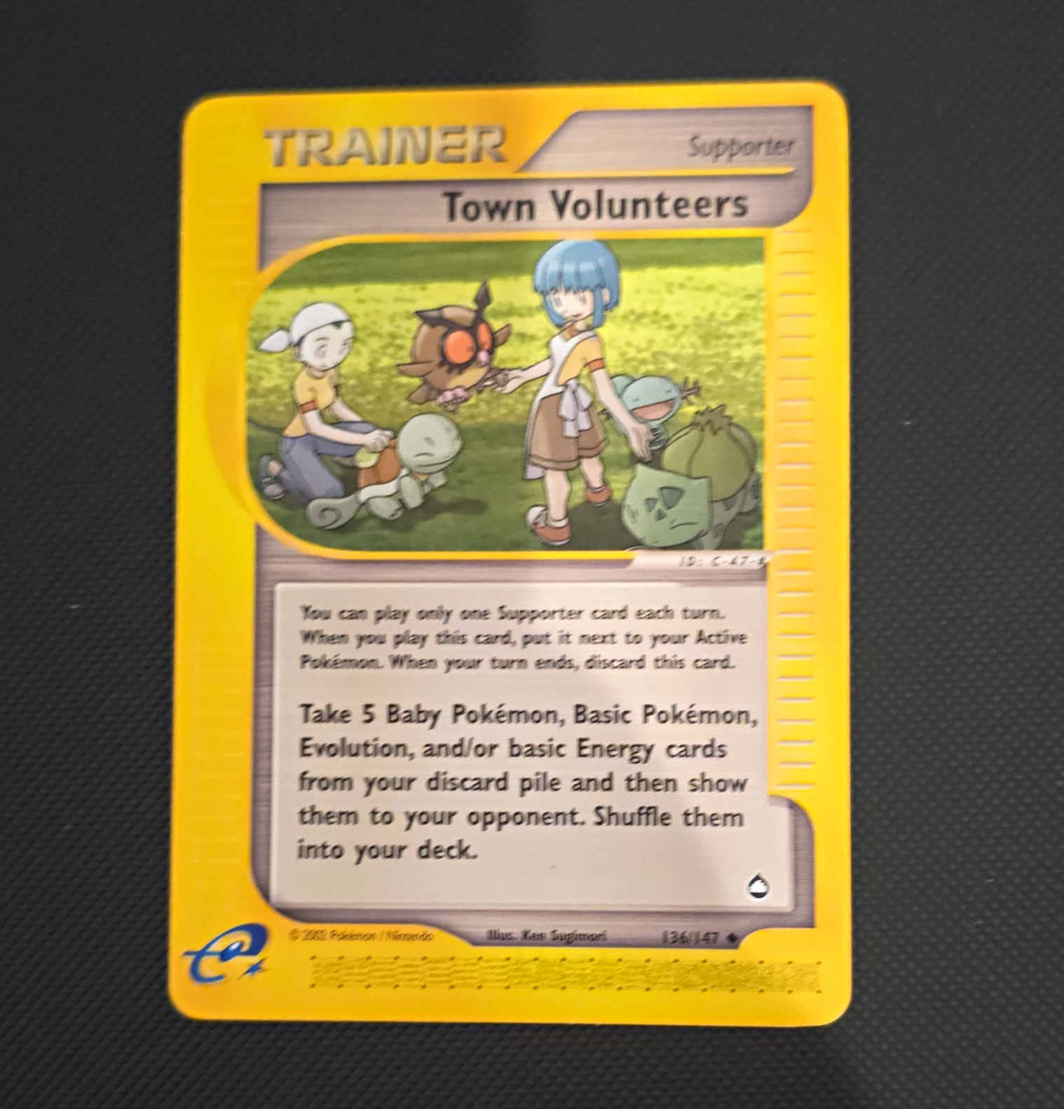 The Pokémon Company Town Volunteers Aquapolis 136/147 Uncommon e-Reader Eng 2003