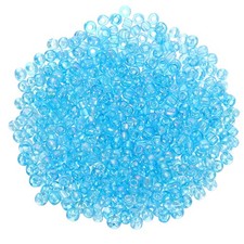 2000 Pcs Glass Seed Beads, 4mm Mini Glass Seed Spacer Bead, Light Sky Blue
