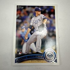 2011 Topps Baseball #165 Jeremy Hellickson Rookie Card Tampa Bay Rays NM. rookie card picture