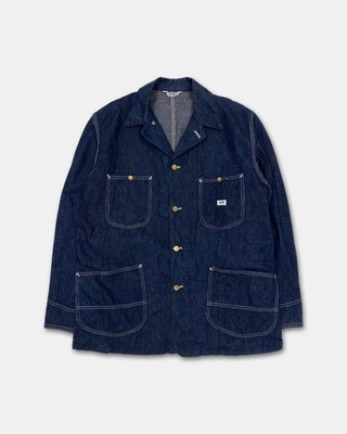 Lee 1950s 91-J Railroad Loco Jacket Dark Blue Rare Vintage Chore 50s Sanforized