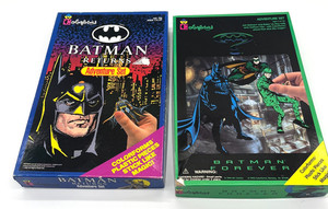 Set of 2 Vintage Batman Returns/Forever Colorforms Marvel Super Heroes Adventure