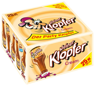 Kleiner Klopfer Cream 25 Flaschen mit 20 ml, Party Shots, Fun Shots, Cream Likör