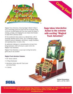 Magical Truck Adventure Sega Video Arcade Flyer / Brochure / Ad - Hard to Find