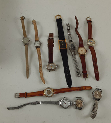 Vintage Lot of 11 Womens Wrist Watches Assorted Brands NEEDS REPAIR-SOLD AS IS