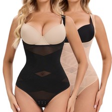 Women Cross Waist Trainer Bodysuit Full Body Shaper Tummy Control Faja Shapewear