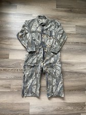 Vtg American Tradition Jumpsuit Coverall Hunting Camo Brown Men L Ankle Zip USA