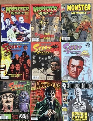 SCARY MONSTERS MAGAZINE - MONSTER MEMORIES MAGAZINE - HORROR HOUND MAGAZINE *LOT