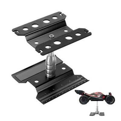 RC Car Work Stand Aluminum Repair Workstation with Black Screw Tray (Black)