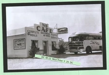 Found PHOTO Old CAFE & vintage Greyhound Bus Station Gas Los Molinos Calif