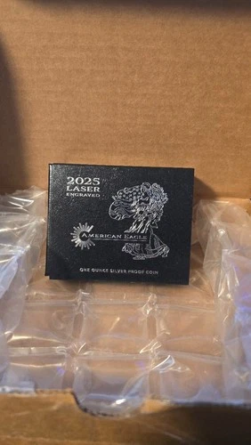 2025 Laser Engraved American Eagle One Ounce Silver Proof Coin Original Box