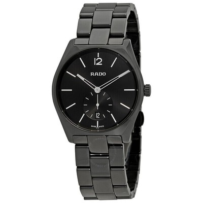 $2700 MSRP| Rado R27081152 True Specchio Black Dial Men's Ceramic Bracelet Watch