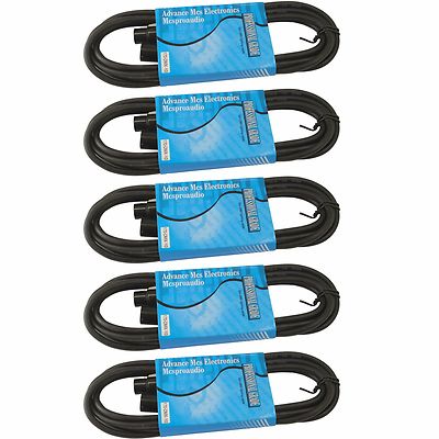 5 PACK 10 Foot ft 3 Pin XLR Male To Female DMX 512 Light Lighting Data Transfer