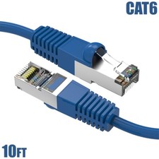 10FT Cat6 RJ45 LAN Network Ethernet Router SSTP Shielded Patch Cable 26AWG Blue