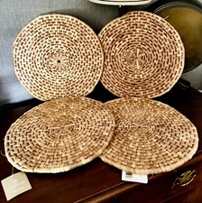 Set of 4 NWT Rattan 15  Round Woven Placemats Beautiful Cottage Farmhouse