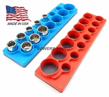 Mechanics Time Saver 1/2 Drive Magnetic Metric & SAE Shallow Socket Holder Set