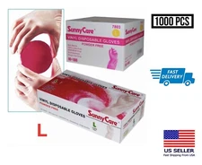 10 x 100 =1.000 Vinyl Gloves Powder Free Size LARGE Sunny care ONLY 2 CASES