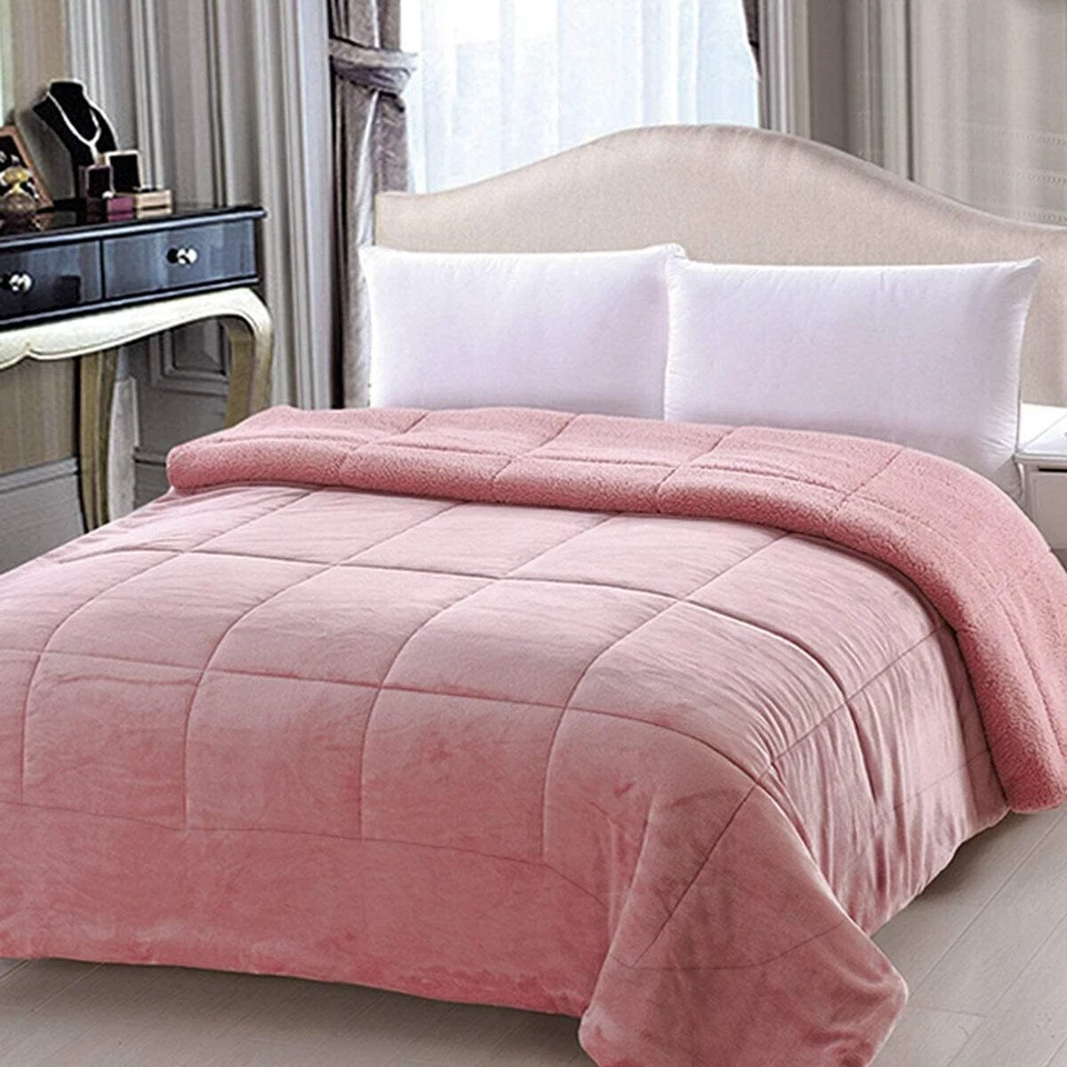 Piumone Trapunta Tinta Unita Calda Vellutata Cinigliata Morbida Qualità - Immagine 2 di 2