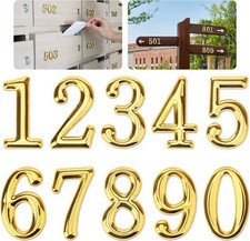 3D Gold Mailbox Numbers 0-9 Self-Adhesive 2 Inch Stickers Door 3D Number Gold