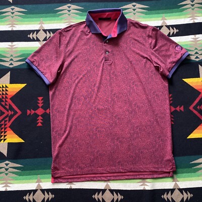 Greyson Den of Thieves Golf Stretch Polo Shirt Mens M Red Floral