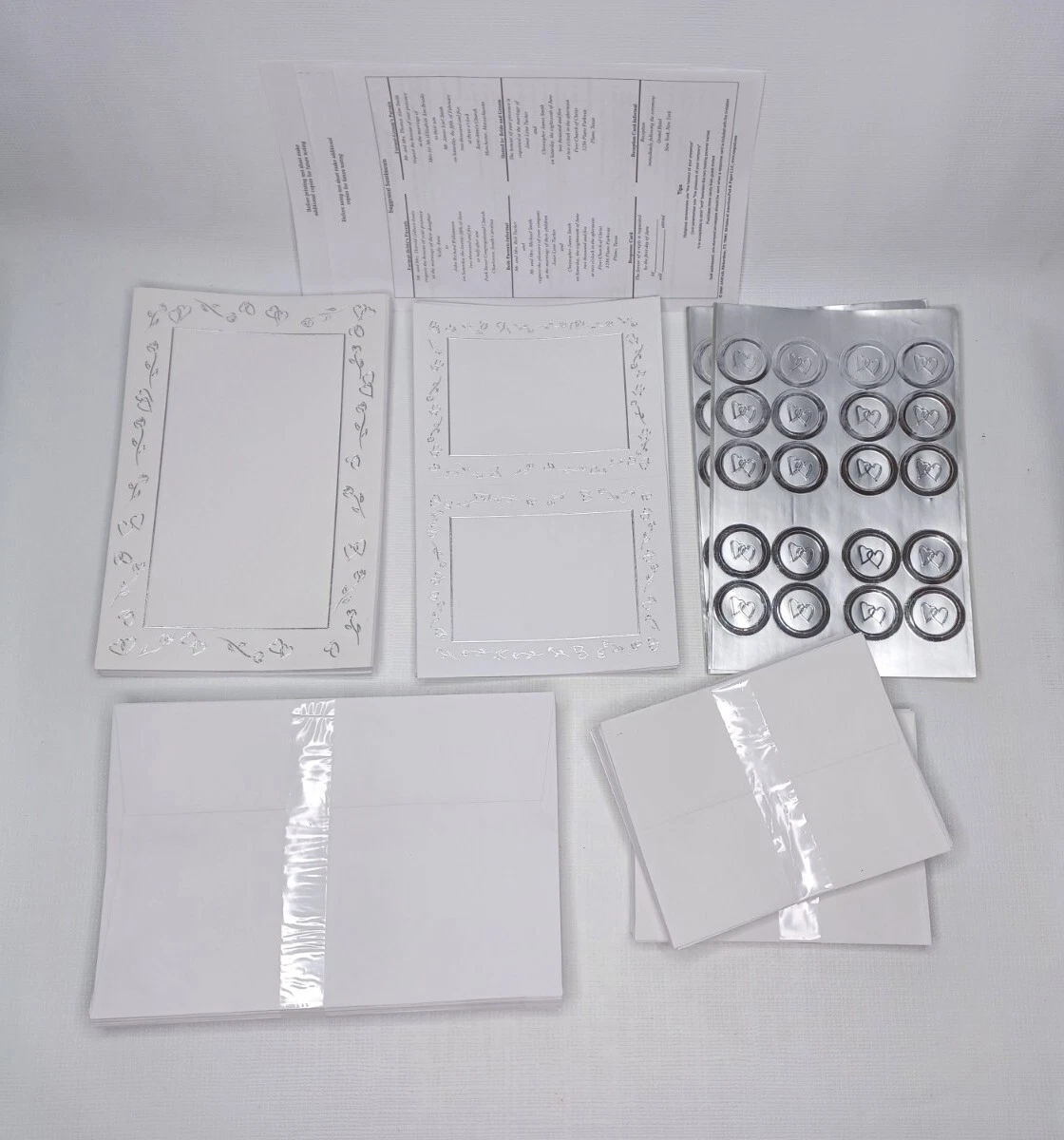 Ampad 40 Wedding Invitations Reply Cards Envelopes &amp; Seals Blank  Printable | eBay