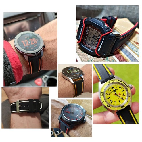 Replacement Watch Strap Soft Silicone Waterproof Rubber Bracelet Band 20-26mm - Picture 6 of 36