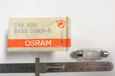 1x OSRAM 6453 - 15W 24V - 15mm x 41mm Festoon Lamp - 360° Light Viewing - NEW 