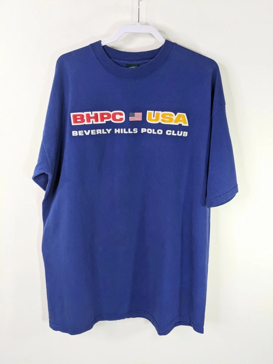 Vintage 90s T shirt Beverly Hills Polo Club USA XXL Raised Letters Single Stitch