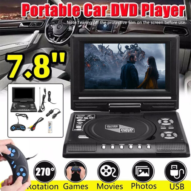 Portable DVD Player HD CD TV Player 270° LCD Widescreen Card Reader Player W7P6