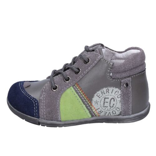 ENRICO Kids Shoes COVERS 21 EU Suede Grey Sneakers Leather BX827-21 - Picture 1 of 5